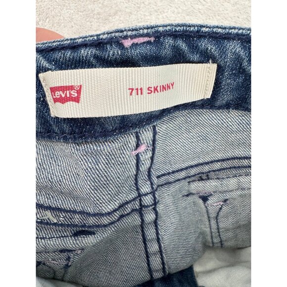 Levis Kids Blue Denim Jeans With Glitter Denim and Button Accents - Picture 8 of 10